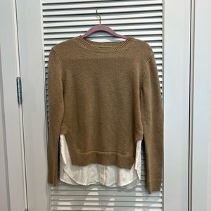 Allsaints: White & Brown Sweater Top